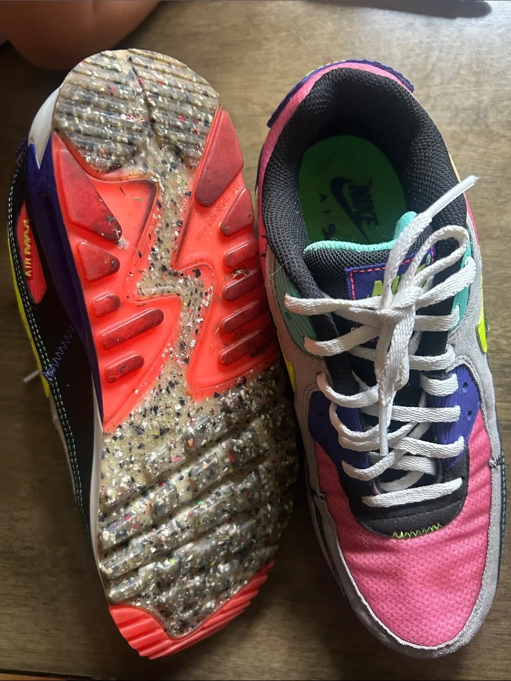 Nike Kids Pink, Neon Yellow & Teal Multi-Color Sneakers